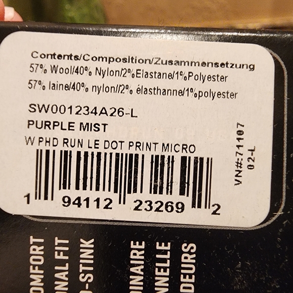 Smartwool PhD Black and Purple Running Socks NWT - Picture 6 of 6